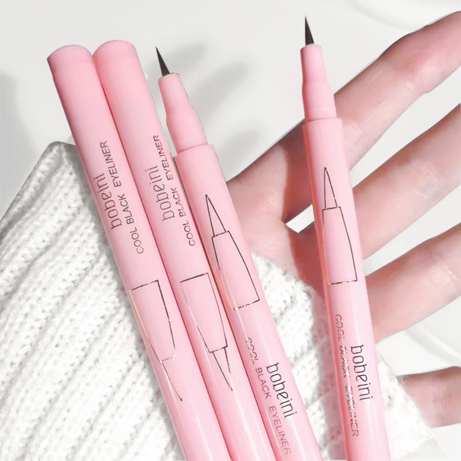 Delineador em pó tubo fresco preto delineador líquido de cabeça fina não é fácil de desbaste maquiagem e suave para iniciantes