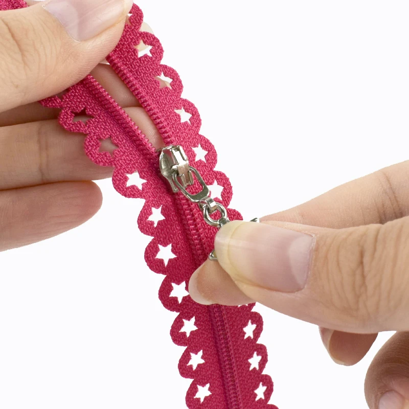 

5/10Pcs Meetee 3# Close-End Nylon Zipper 25cm Star Lace Zipper Clothes Decorative Zip Slider Sewing Closures Zips Repair Kits