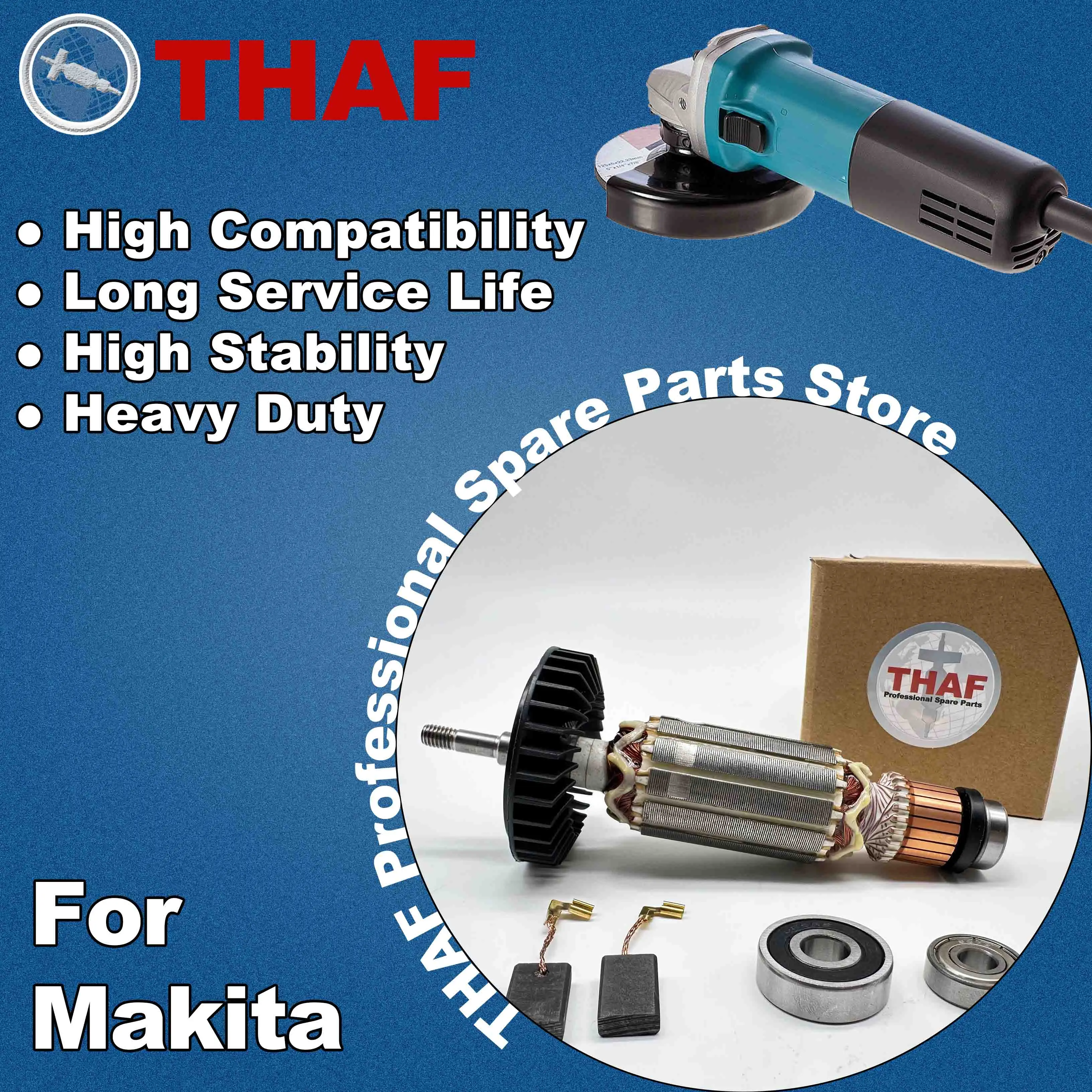 AC 220V 240V 9553NB 9553HB 9553HN 9555HN Armature Rotor For MAKITA 9553 9555 Angle Grinder Spare Parts Grinder 510105-3