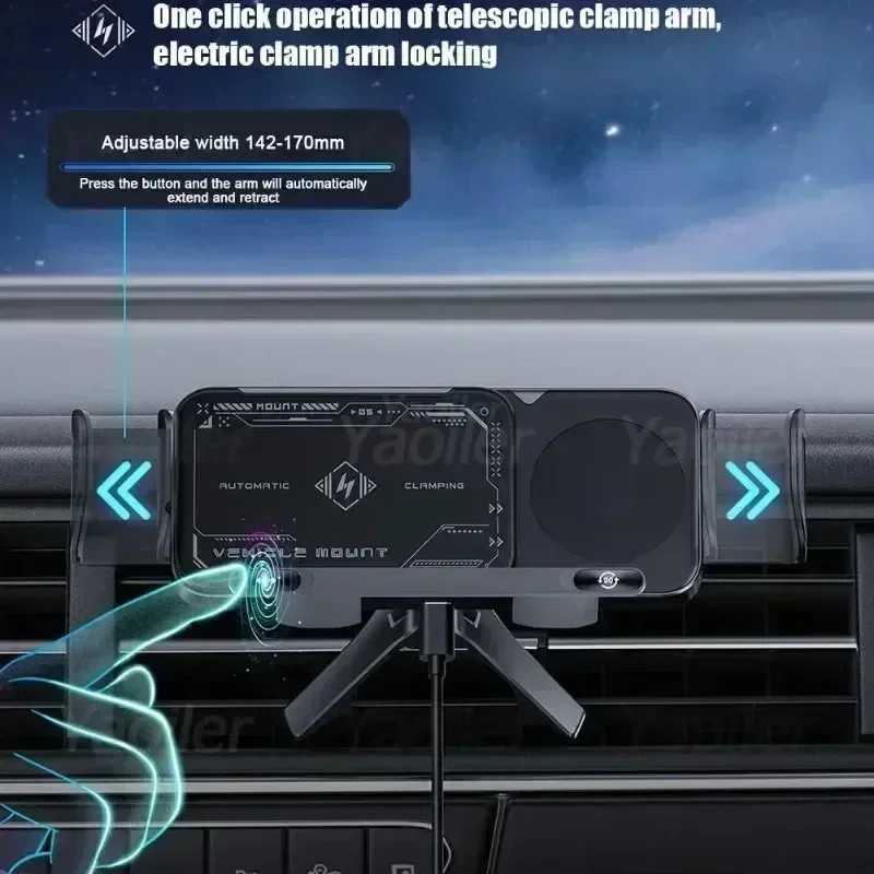 New Dual Coil Fold Screen Car Wireless Charger Dashboard Cellphone Stand For Galaxy Z Fold Fast Phone Charging Vent Mount Holder