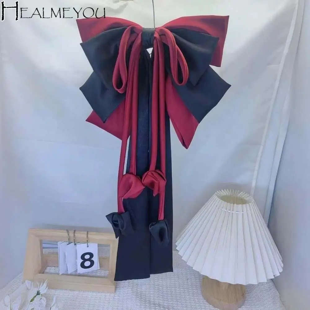 

Элегантная заколка для волос большого размера из сплава с бантом, милая 4-слойная атласная лента, головной убор, заколка для волос, рождественский аксессуар для волос на каждый день