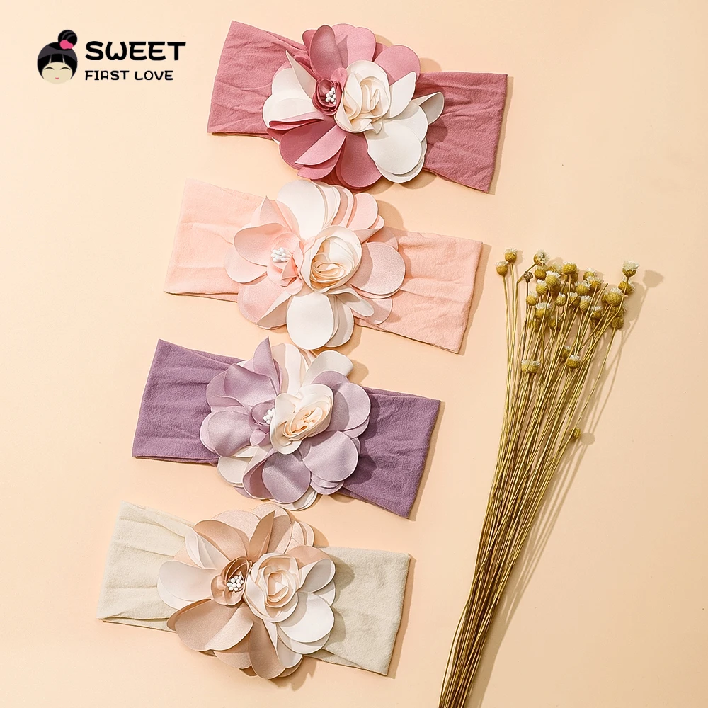 Headband Baby Hair Chiffon Flower For Girls Soft Nylon Elastic Newborn Toddler Hairband Headwear Hair Accessories For Chlidren