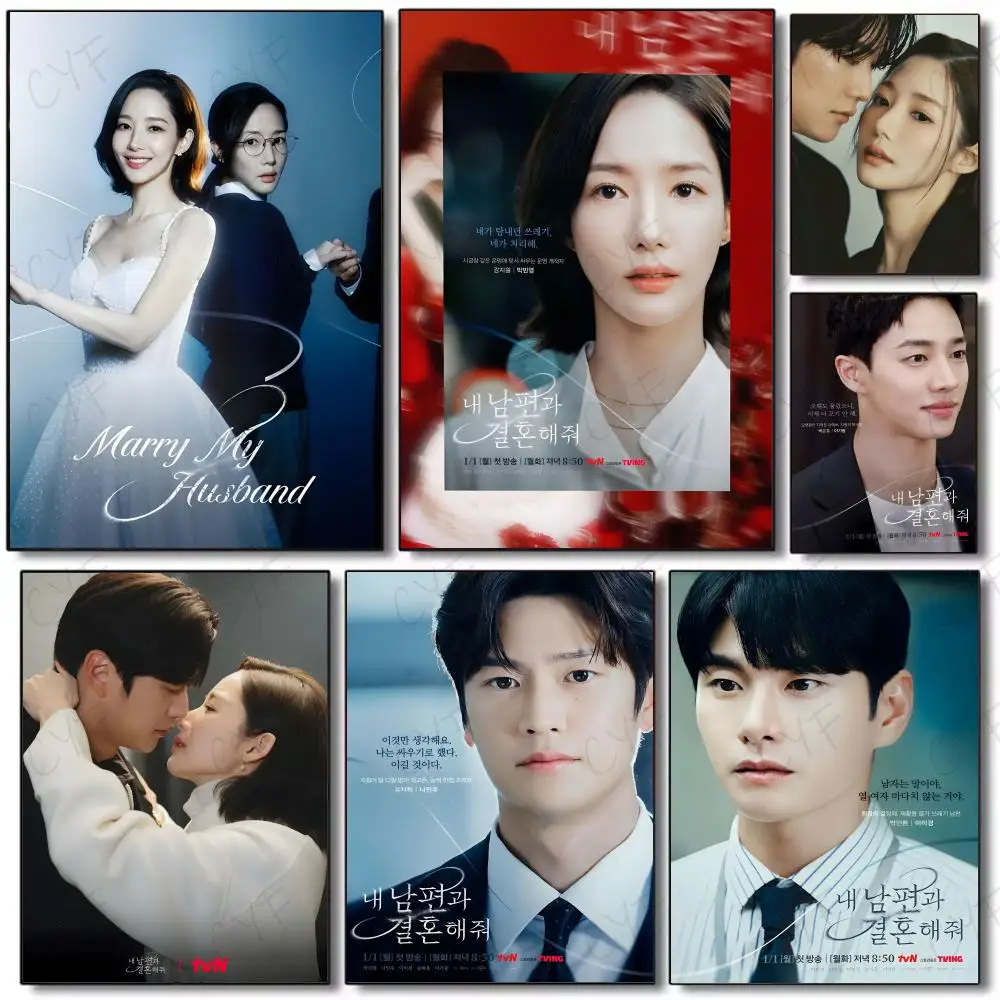 Hot Kdrama M-Marry My Husband Poster Poster Painting Wall Art Mural for Living Room Home Decor and Gifts