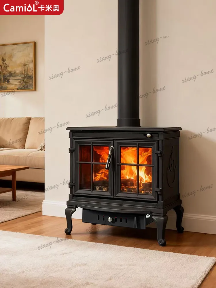 PG fireplace real fire firewood cast iron living room villa self-built bed and breakfast rural heating independent