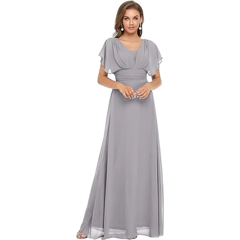 New Plus Size Temperament V-neck Slim Fit Evening Dress Bridesmaid Dress Wedding Banquet Performance Dress Customized