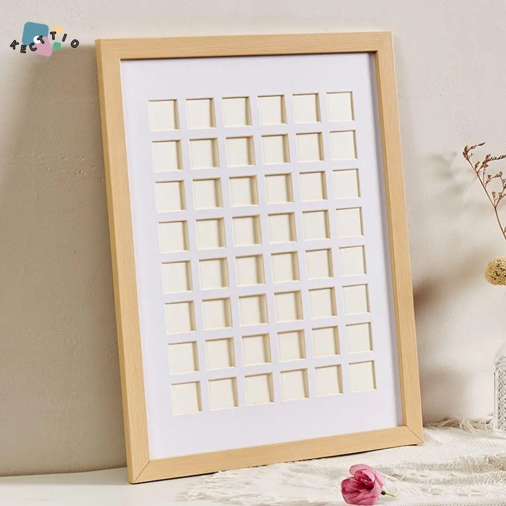 

36/48 Grids Collage Picture Frame Wood Square Oil Painting Photo Frame Home Decor DIY Leaf Collection Photo Frame