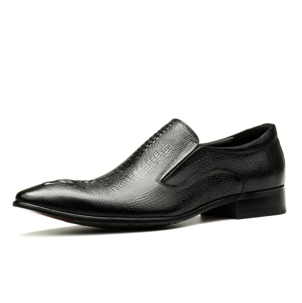 

Handmade Mens Wedding Oxford Shoes Black Blue Genuine Leather Flat Dress Shoes Crocodile Pattern Summer Business Formal Loafers