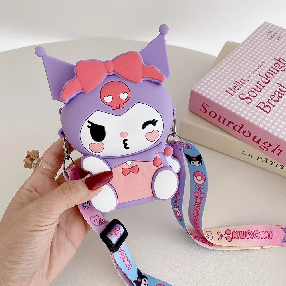 

Симпатичная модная трендовая силиконовая сумка через плечо Sanrio Meileti, сумка для хранения с героями мультфильмов, детский кошелек, аксессуары
