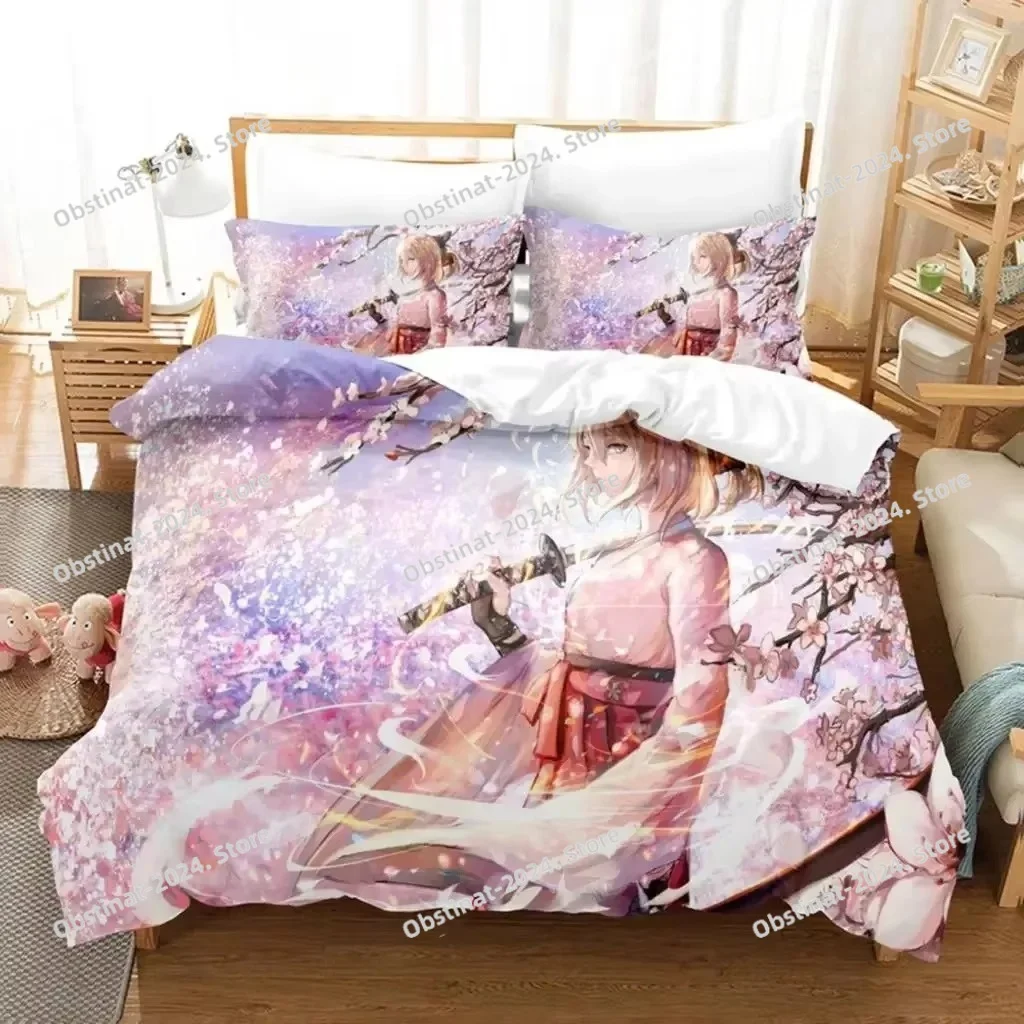

Anime Fate EXTRA Saber Nero Bedding set Printed Duvet Cover Pillowcase Single Double Queen Super King Size Sets