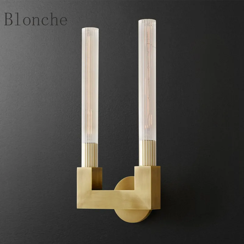 

Designer Model Room Wall Lamp Modern Clear Light Glass Wall Sconce Single/double Head Hotel Club Corridor Wall Decoration Light