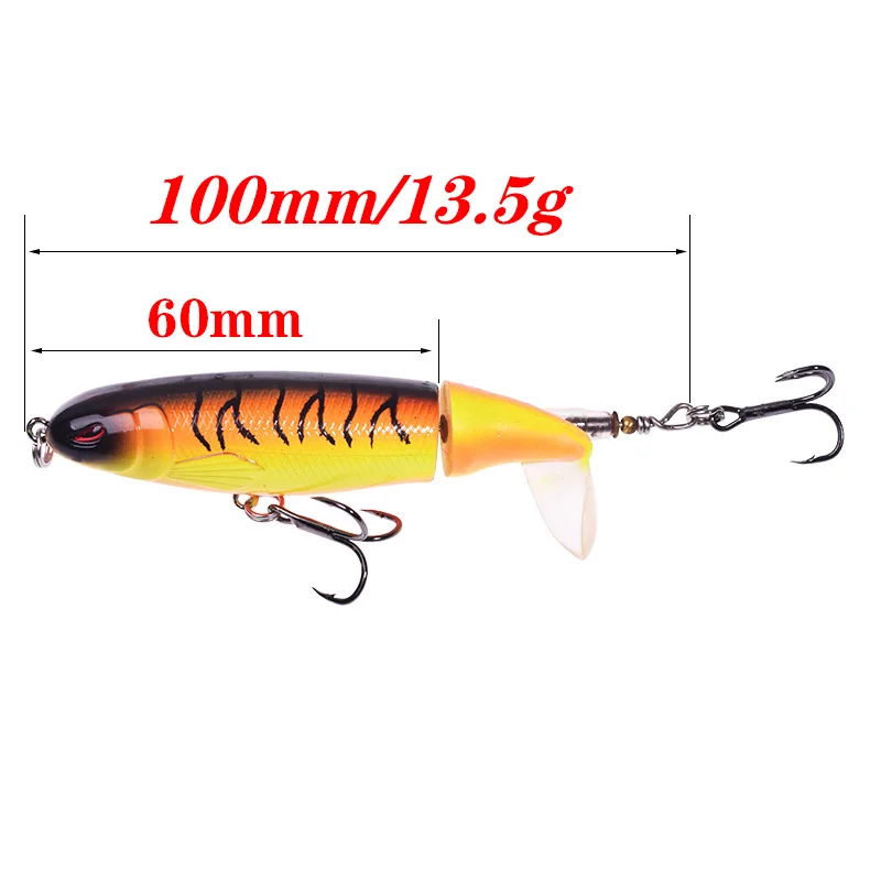 1 Pcs Top Water Spinner Fishing Lures 10cm 13.5g Propeller Soft Tail Spin Wobblers With Strong Hooks Artificial Bait Bass Pike