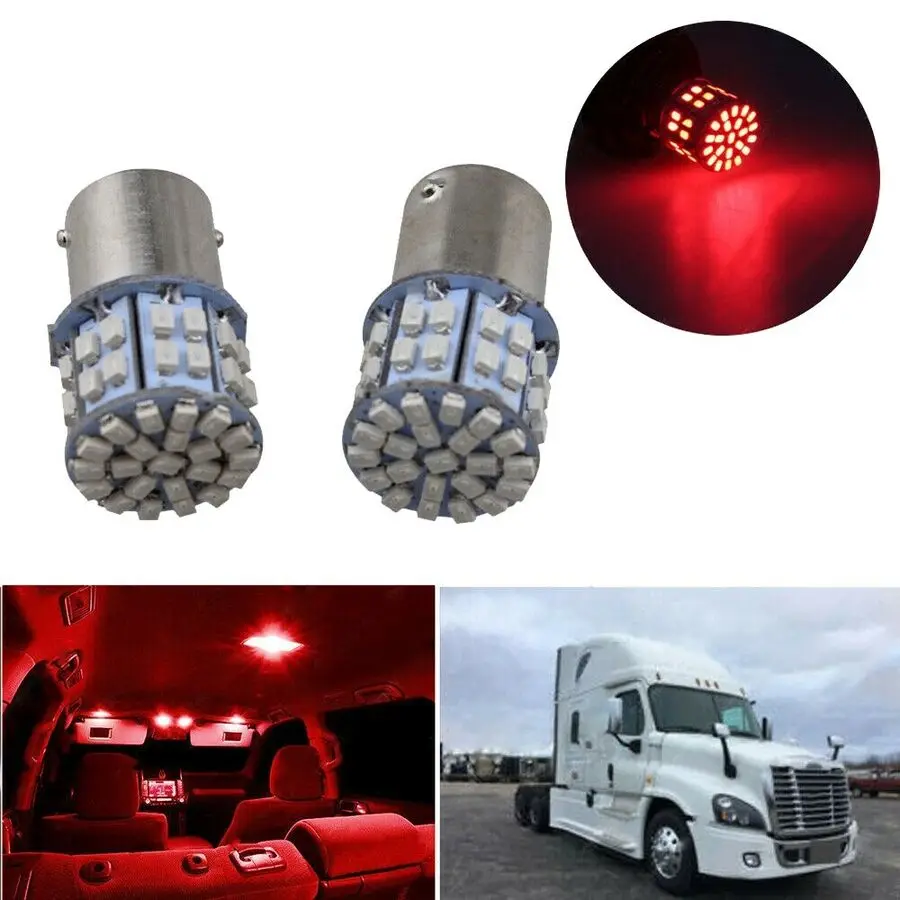 Bombilla Interior para cabina, luz roja de 1156 LED 50SMD para Freightlin Cascadia US, 2 unidades