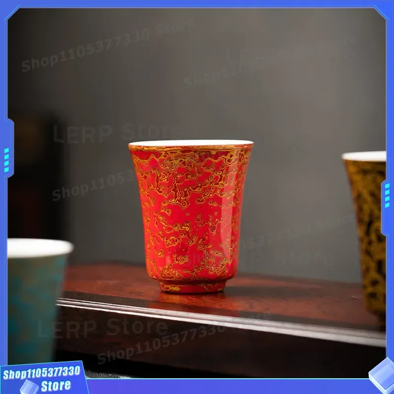 Handmade Lacquer Tea Set Master Cup Pure Ceramic Teacup Retro High End Guest Cup Intangible Cultural Heritage Smelling Cup