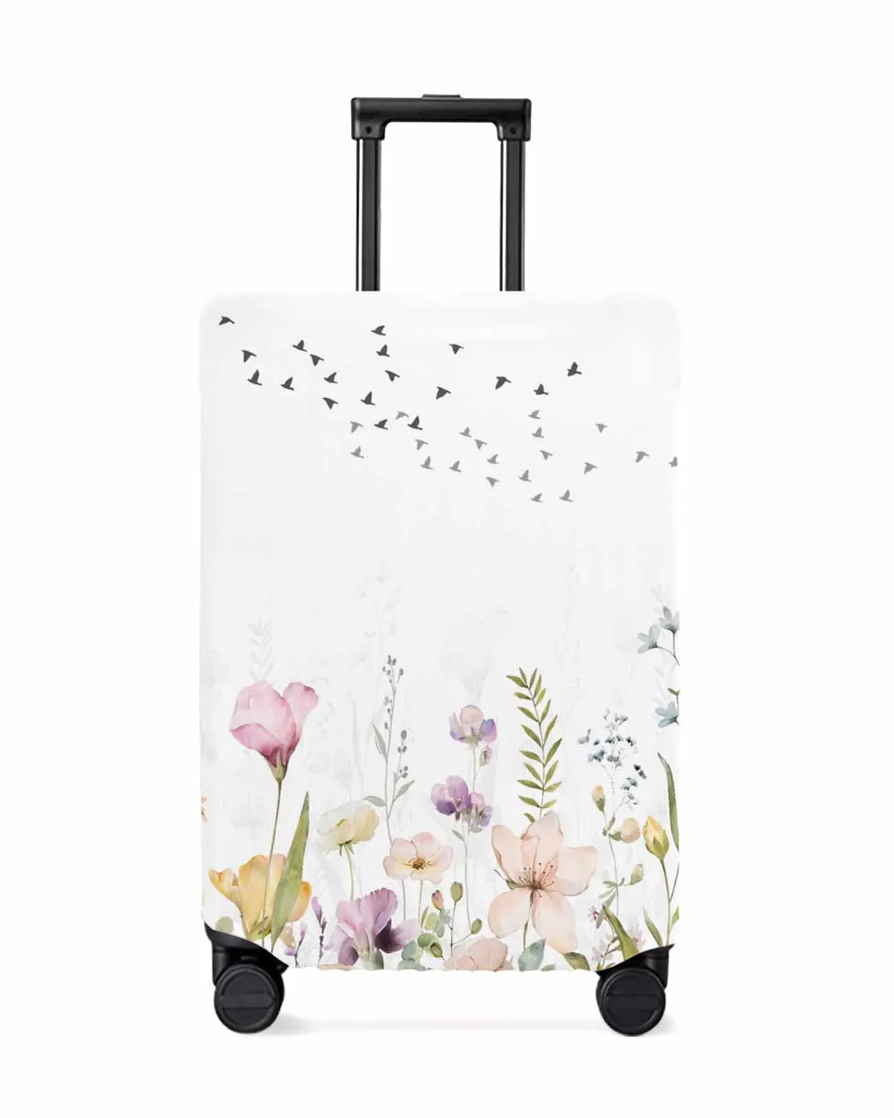 

Leaves Flower Silhouettes Flying Birds Luggage Cover Elastic Baggage Cover For 18-32 Inch Suitcase Case Dust Cover