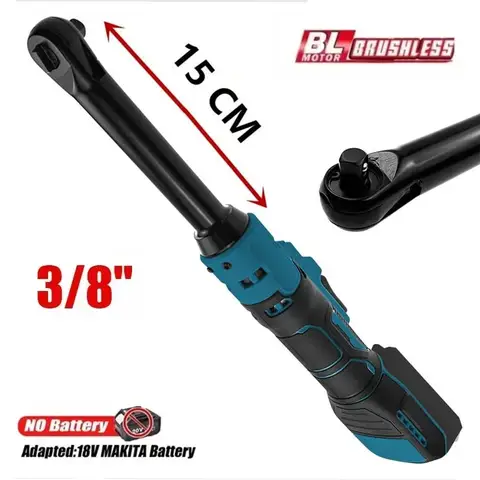 전기 래칫 렌치 업그레이드된 확장 헤드 제거 나사 너트 220N.m Makita 18V 배터리용 3/8