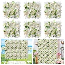 6Pcs Flower Wall Panels 3D Artificial Rose Wall Backdrop for Wedding Bridal Shower Party Photo Photography Background Decor