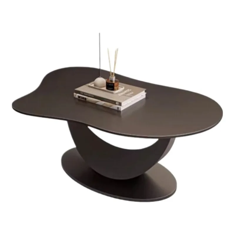 

Modern light luxury rock slab coffee table small apartment modern simple living room home special-shaped irregular