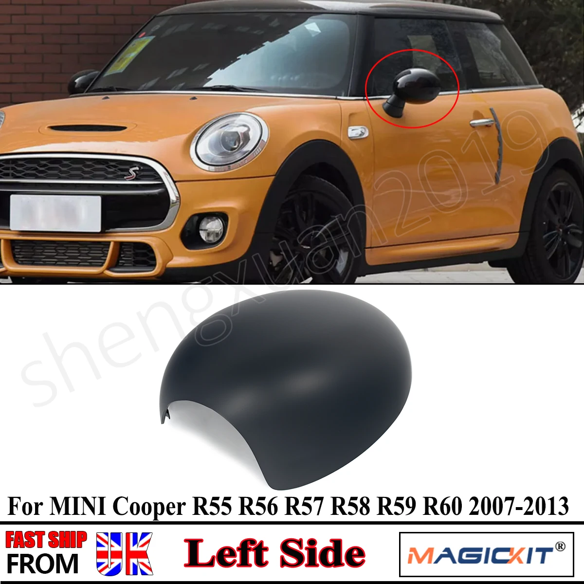 

Для BMW Mini Cooper R55 R56 2007-2013 колпачки зеркал наружная крышка зеркала левая сторона