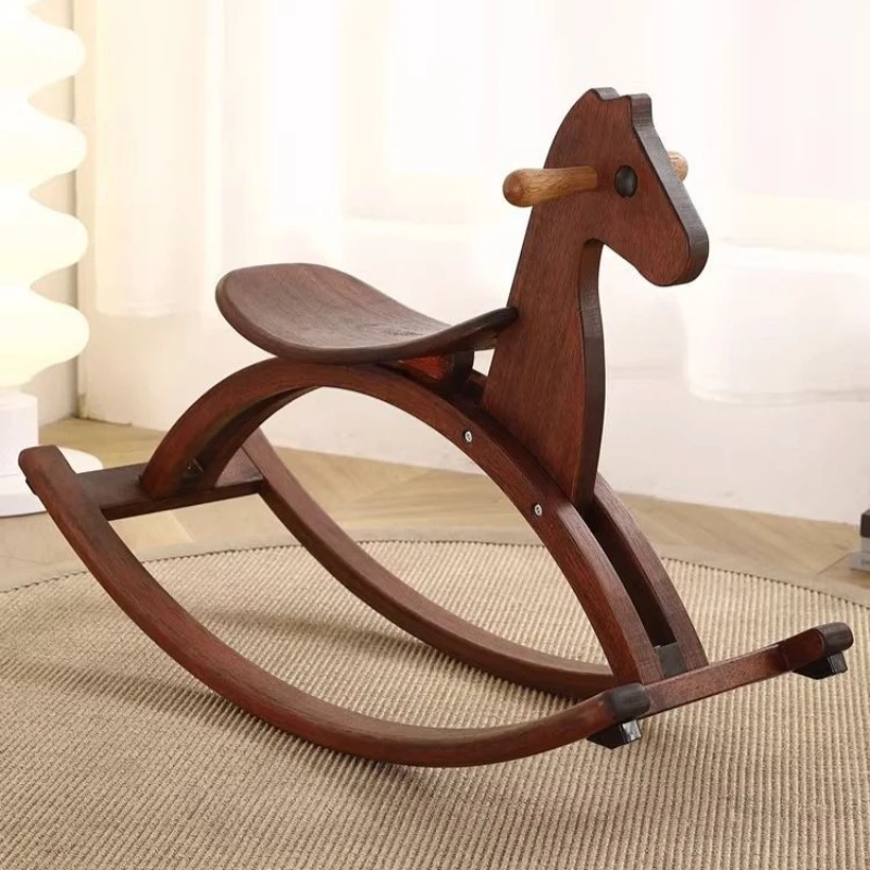 

Children's rocking chair Solid wood cartoon toy chair Internet celebrity home living room baby seat