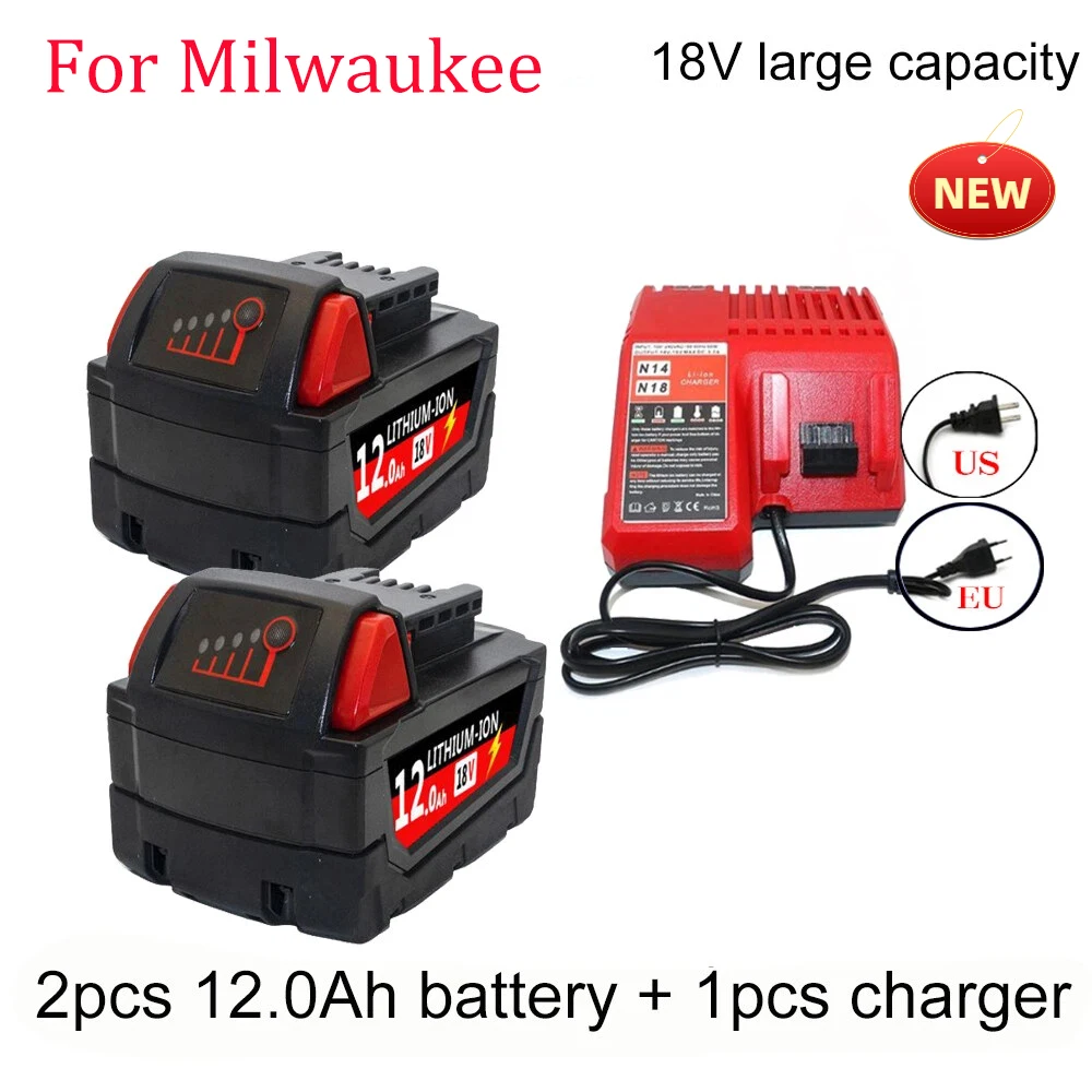 100% New For Milwaukee M18 9.0Ah 12.0Ah High Output 18V Lithium-ion Replacement Battery M18B5 48-11-1860 XC Cordless Power Tools