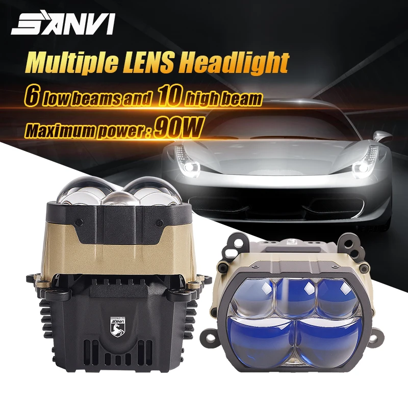 

SANVI 180W PX8 Square Bi LED с несколькими линзами проекторами 17 шт. чипов для матричных фар Toyota 6000K светодиодные фонари автомобильные автозапчасти