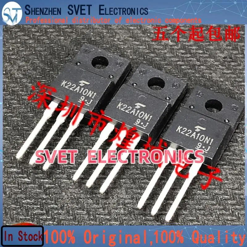 10PCS-50PCS  K22A10N1 TK22A10N1  TO-220F 100V 52A   Original In Stock Fast shipping