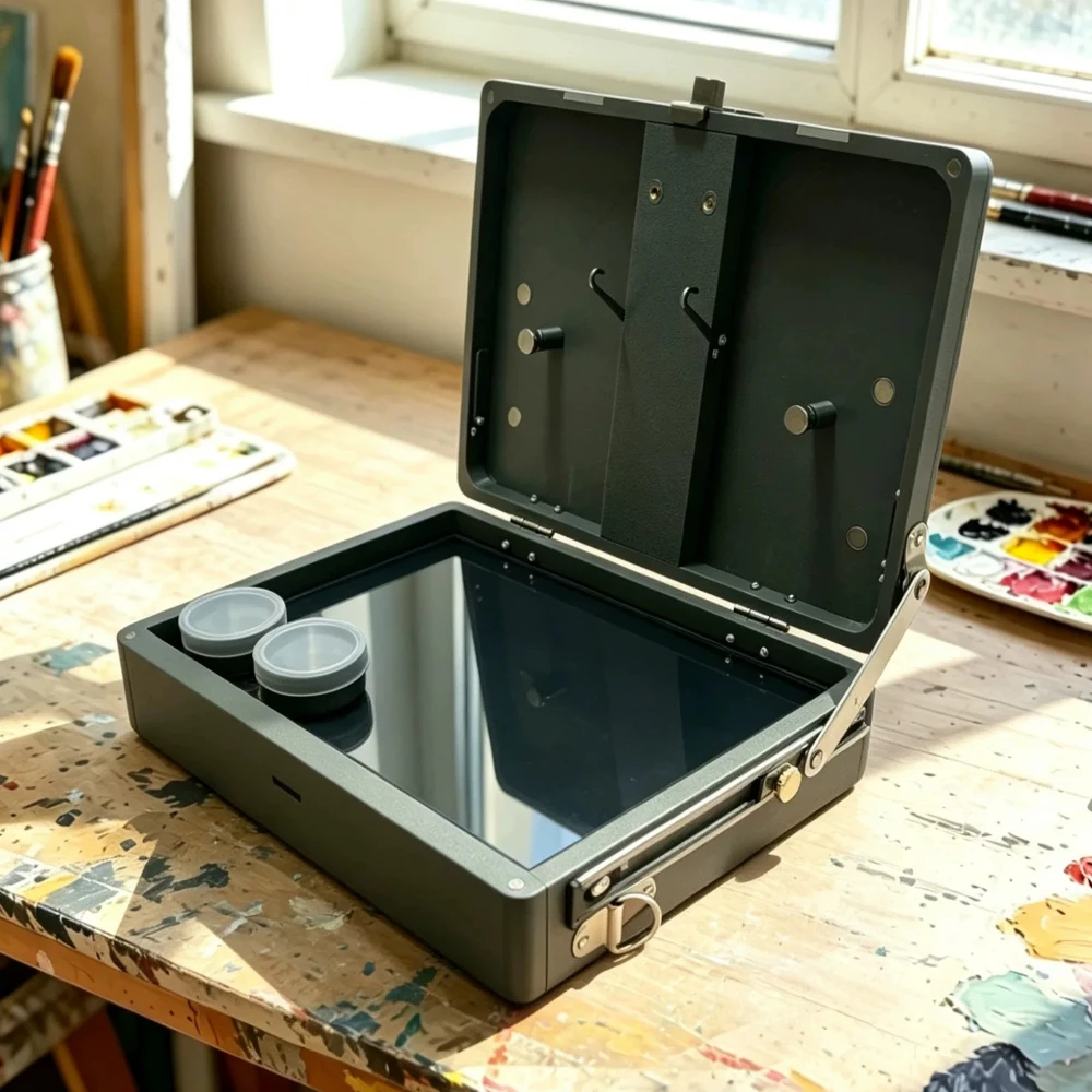 portable-oil-painting-box-lightweight-outdoor-sketching-3d-printed-paint-storage-case-with-acrylic-palette-oil-cups