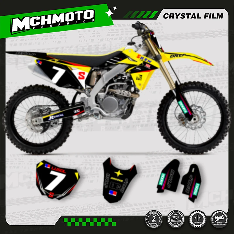 

MCHMFG мотоциклетные графические фоновые наклейки, наборы наклеек для Suzuki RMZ250 RM-Z RMZ 250 2010 2011 2012 2013-2018