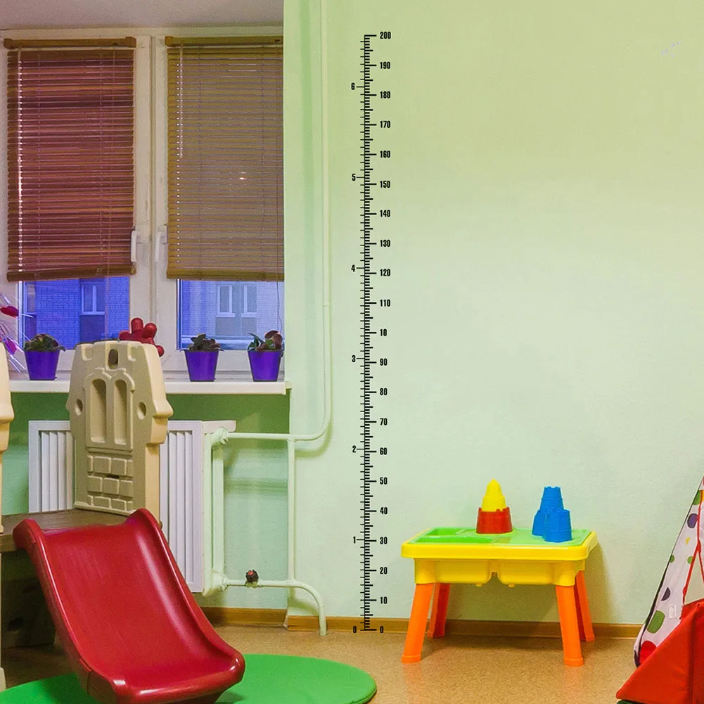 Minimalist Height Measurement Wall Sticker for Children's Rooms 2PCS Easy to Apply PVC Ruler for Growth Tracking