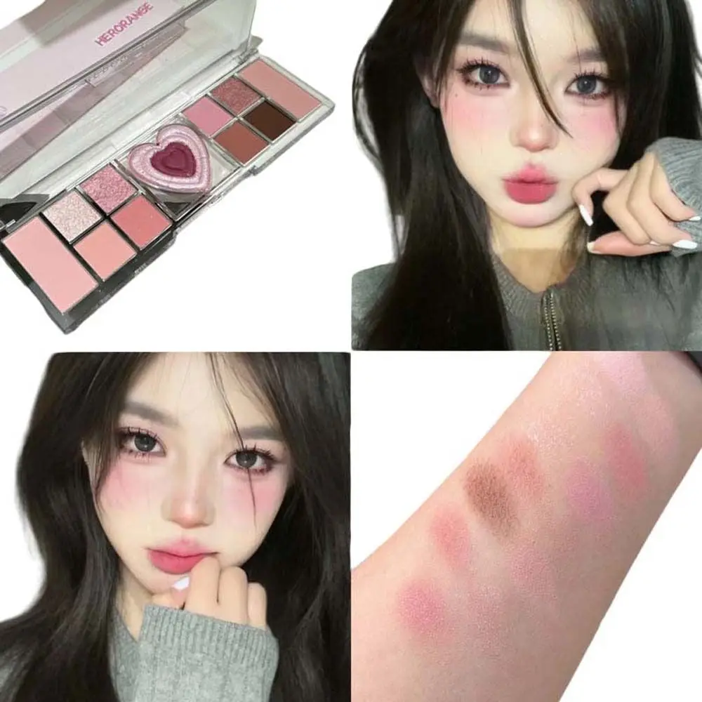 Love Heart 12 colori palette di ombretti strumento per il trucco glitter fard scatola di erogazione per trucco tavolozza di cosmetici di bellezza perlescente