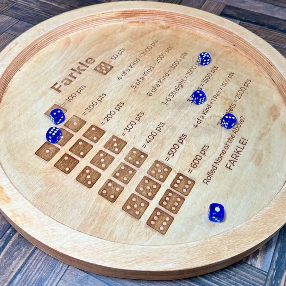 

Exercise Patience Wooden Crap Out Dice Score Board Funny Square Farkle Dice Tray with Wood Tray Score Pad Dice Board Game