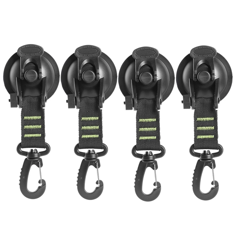 

4Pcs Durable Tie Down Suction Cup Anchor With Securing Hook,For Travel Camping Tarp Luggage Universal Car Side Awning