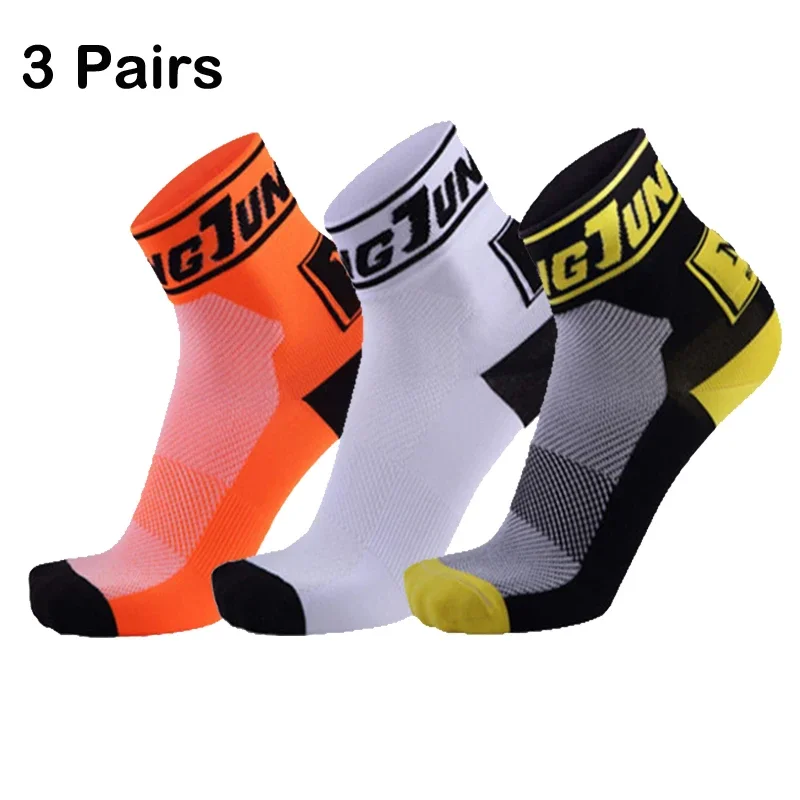3 Pairs 2022 News Cycling Socks Pro Team Road Bike Men Compression For Women Mtb Long Grey White Black Green