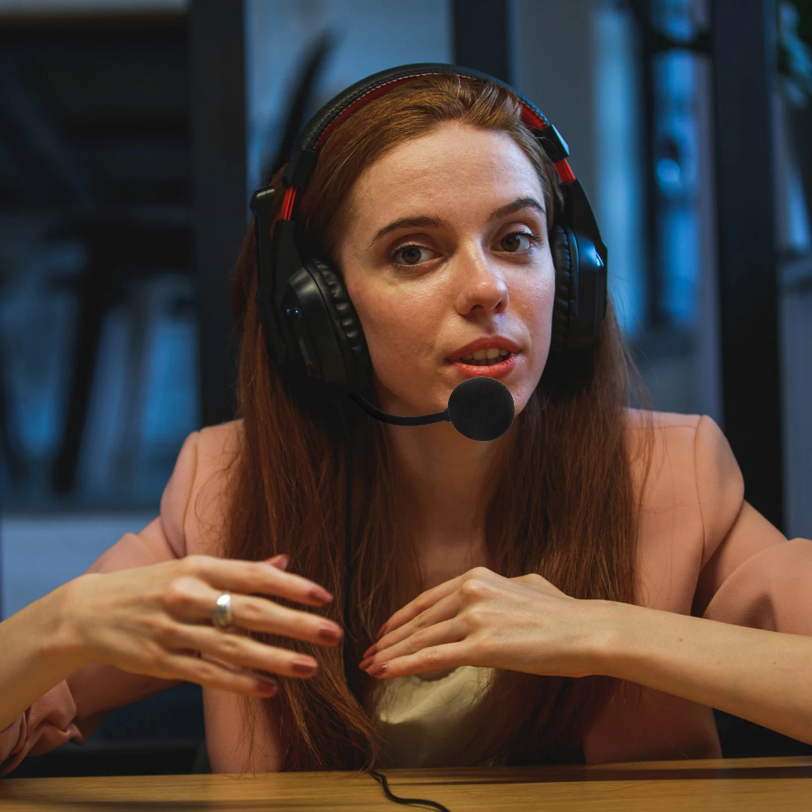 

1pc Gaming Headphone Microphone In-Line Noise Reduction Voice Amplifier Live Streaming Webcast Computer Office Home School Audio