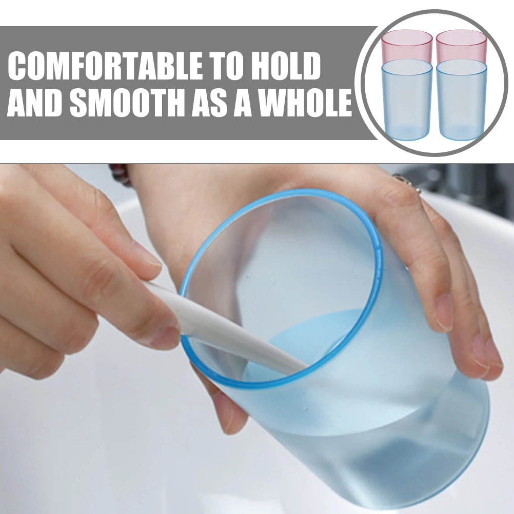 

4Pcs Toothbrush Cups Couple Bathroom Storage Cups Reusable Plastic Multipurpose Mouthwash Holders Travel Drinking Tumblers