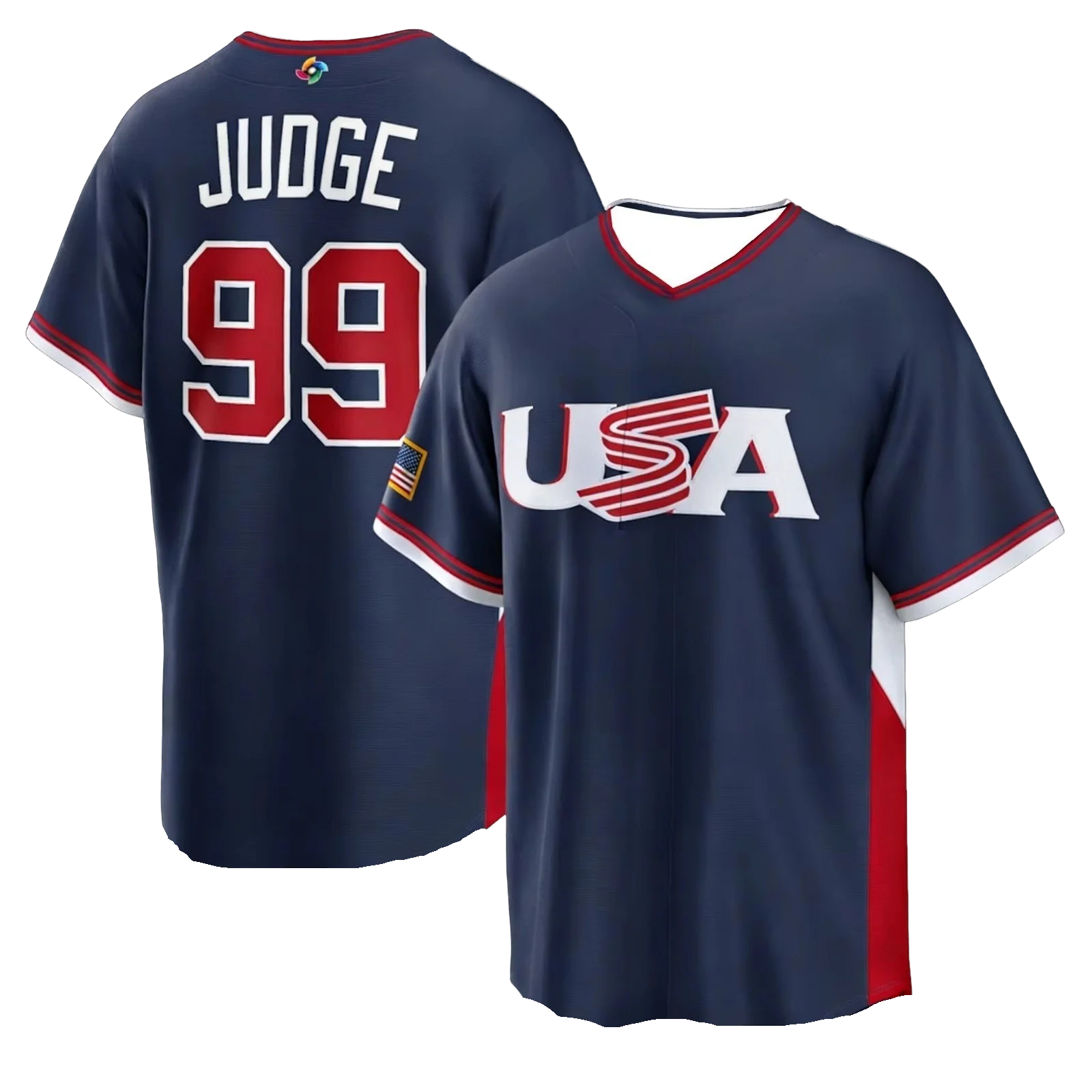 USA Baseball Jersey Judge 99 Men's Navy WBC Baseball Shirt Short Sleeve Fan Version Sportswear 2026 New