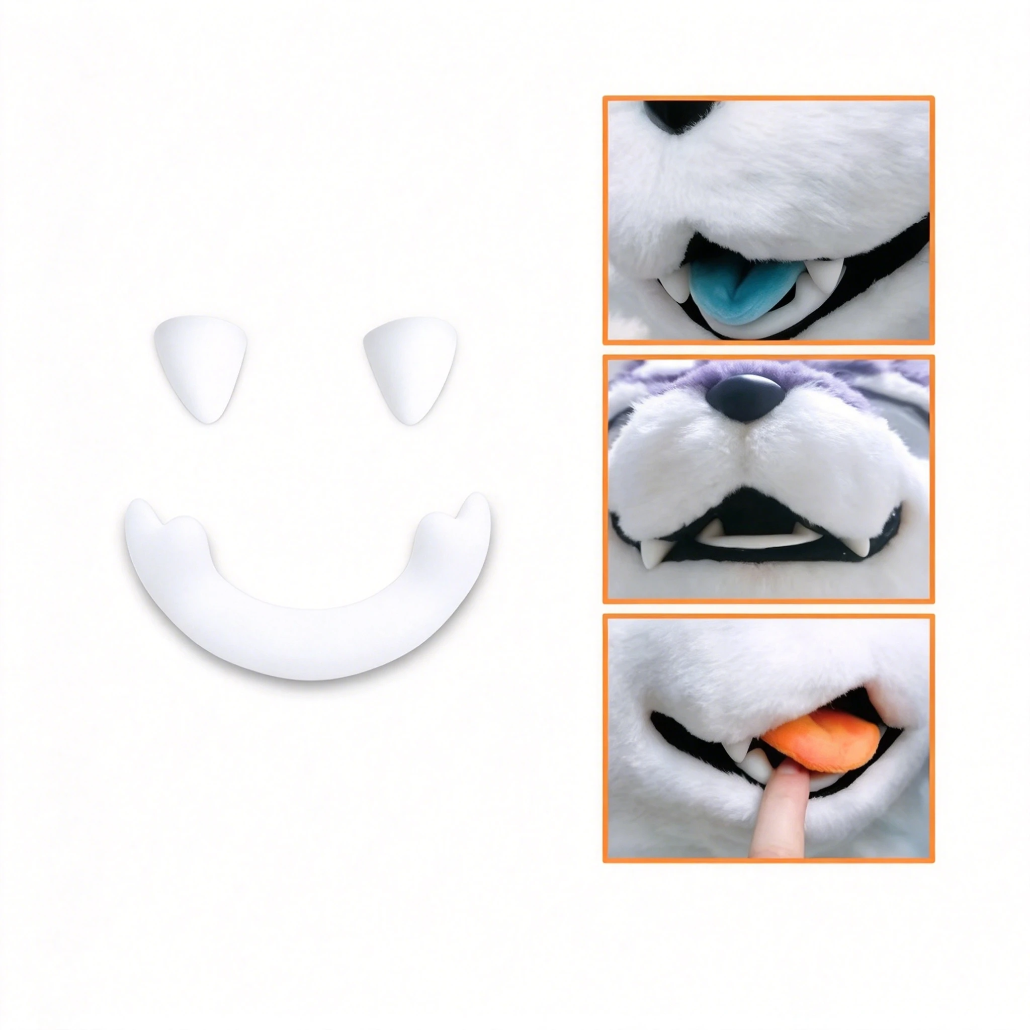 Universal 3D Printed Fursuit Teeth Set - Species-Agnostic Furry Cosplay Kig Kemono Realistic Fursuit DIY