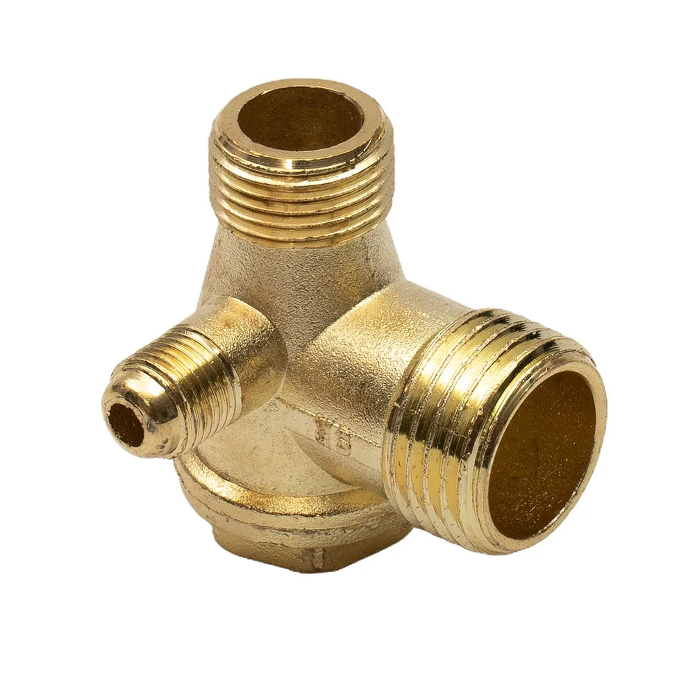 1pc Air Compressor Check Valve Check Valve Male Thread 3Ports Connector Air Compressor Pneumatic Tools Pipa Tubing Pipe Fittings