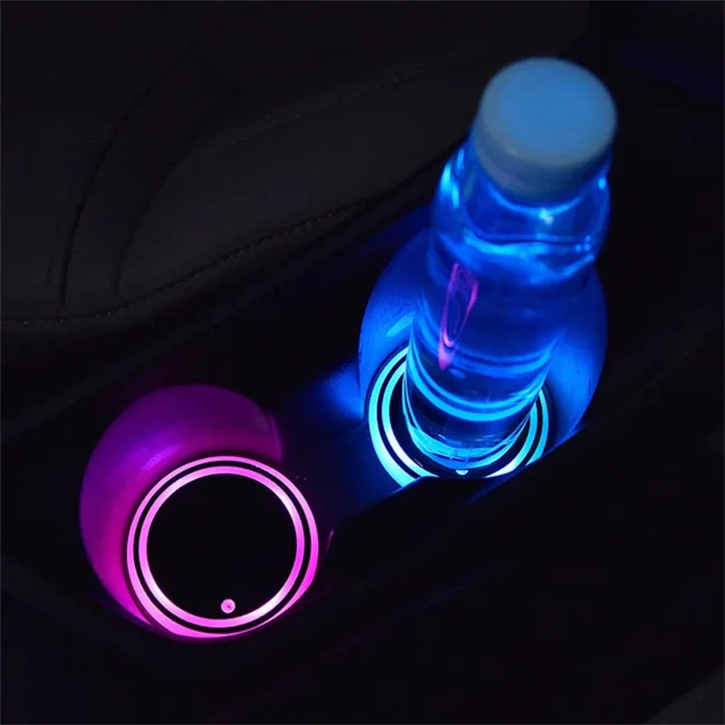 Enhanced Coaster for Car Cup Holder Universal Compatible With 7 Different LED Colors and 3 Modes