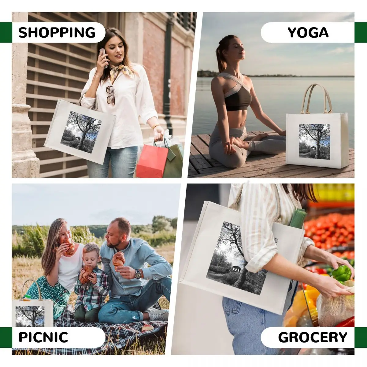 nature trees like a painting Tote Bag shopping bags foldable Cloth bag custom canvas bag custom fabric
