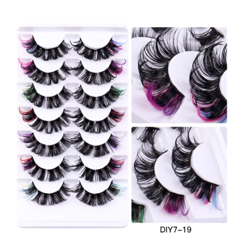 Cílios postiços segmentados de fibra sintética, aparência natural, espessamento, aparência realista, acessórios de maquiagem de beleza