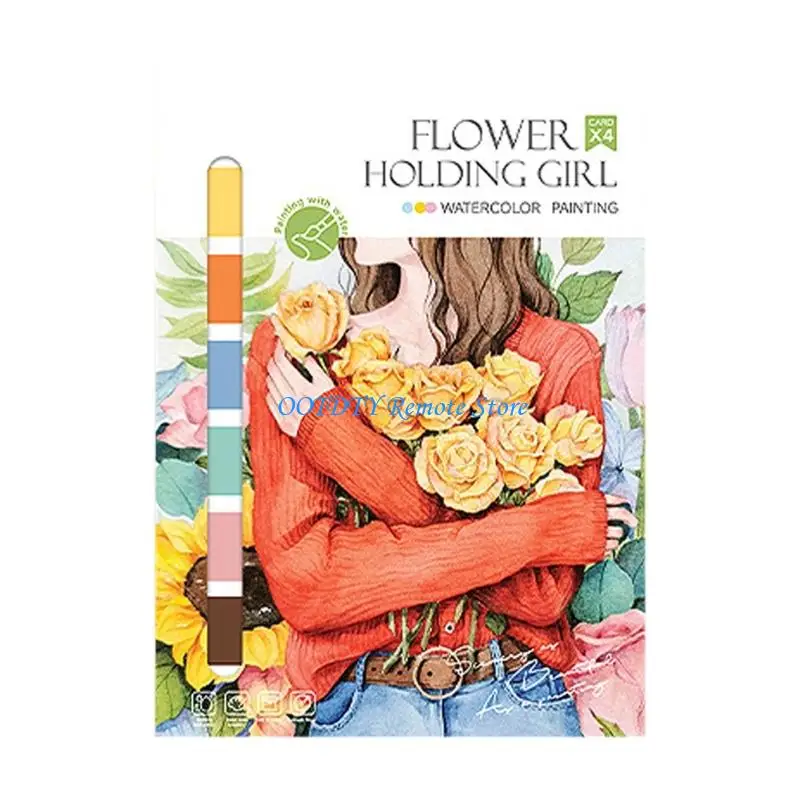 4 листа портативная акварельная живопись книга граффити книжка-раскраска для детей