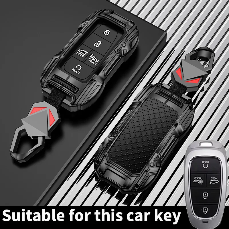 Liga de zinco capa chave do carro para hyundai santa fe tucson 2022 nexo nx4 atos solaris prime 2021 auto escudo fob caso keyshell