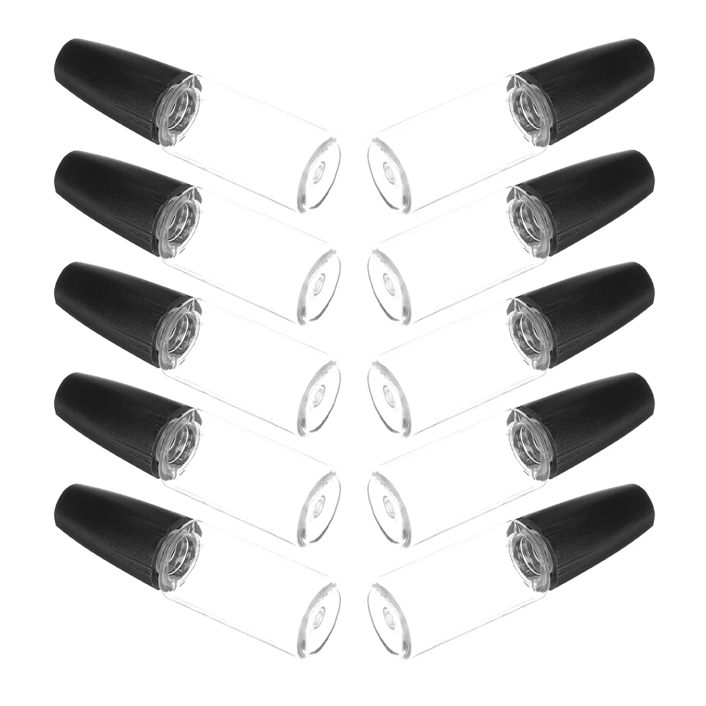 

10pcs Transparent PET Bottles 10ML Black Cap Precision Needle Tip Squeeze Lab Applicator Storage Bottle Long Fine Tips