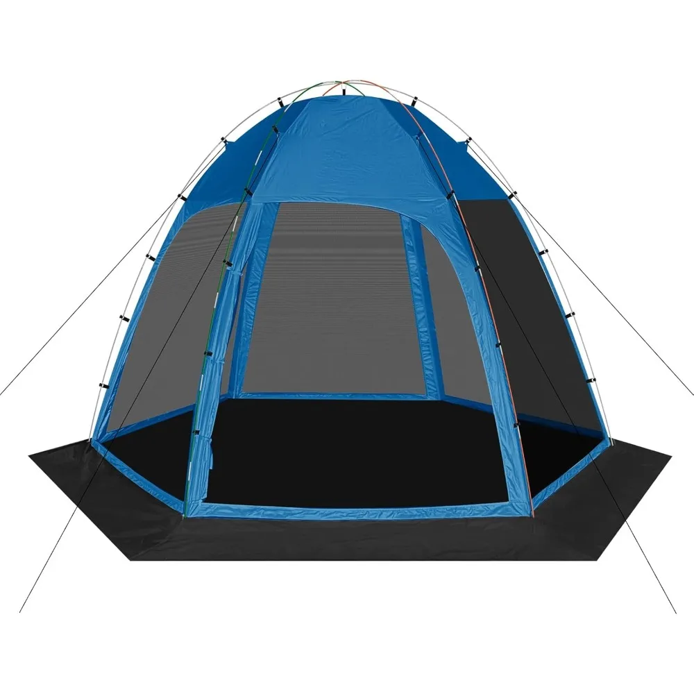 

Screen Tent with Removable Floor, 10'x10' Six-Sided Gazebos with Mosquito Netting Sunproof Outdoor Canopy Tent for 4-6 People F