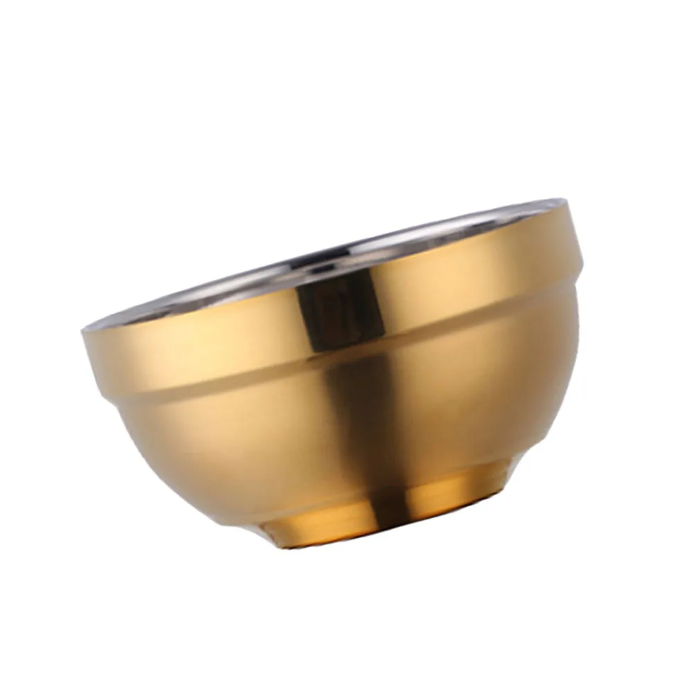 Ciotola in Acciaio Inox a Doppia Parete Isolata, Resistente e Antiurto, per Snack, Riso e Zuppa, per Uso Domestico e Ristorante, Colore Oro