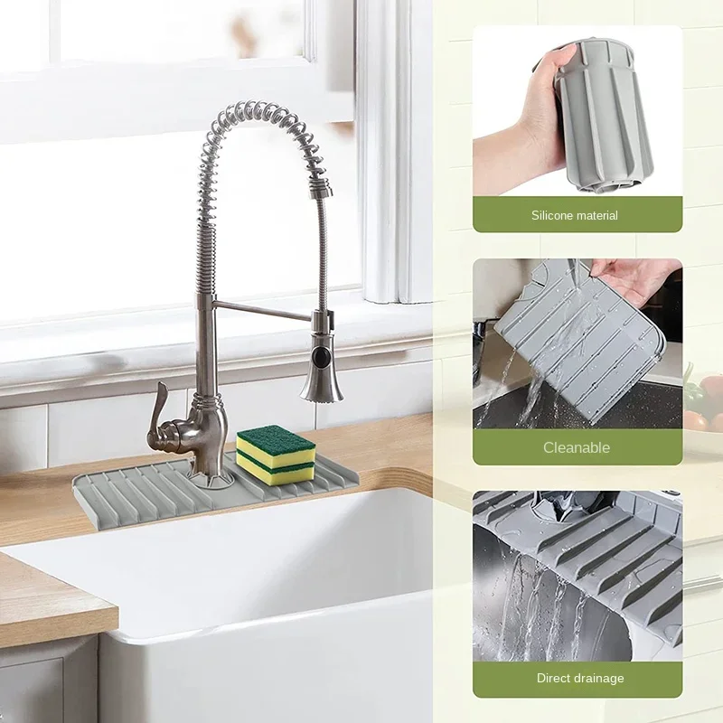 Silicone Kitchen & Splash-proof Faucet Drain Mat