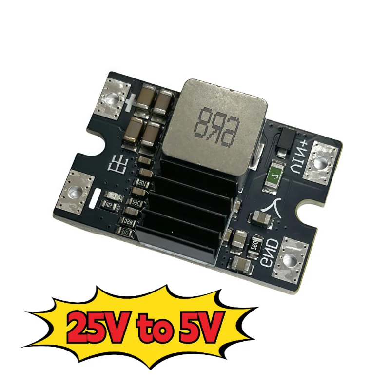 وحدة محول فرق الجهد DC-DC 25 فولت إلى 5 فولت 8A لوحة تنحى عالية الطاقة مع حماية ماس كهربائى، كفاءة 95%