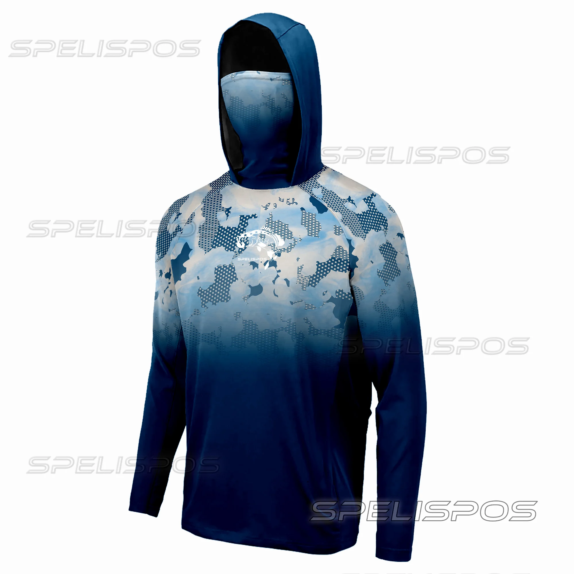 Hoodies Fishing Shirt Hunting Guise Surfing Dresses Angling Face Cover Mask Tops Wear UPF 50+ Running T-shirt Beach Gear Maillot