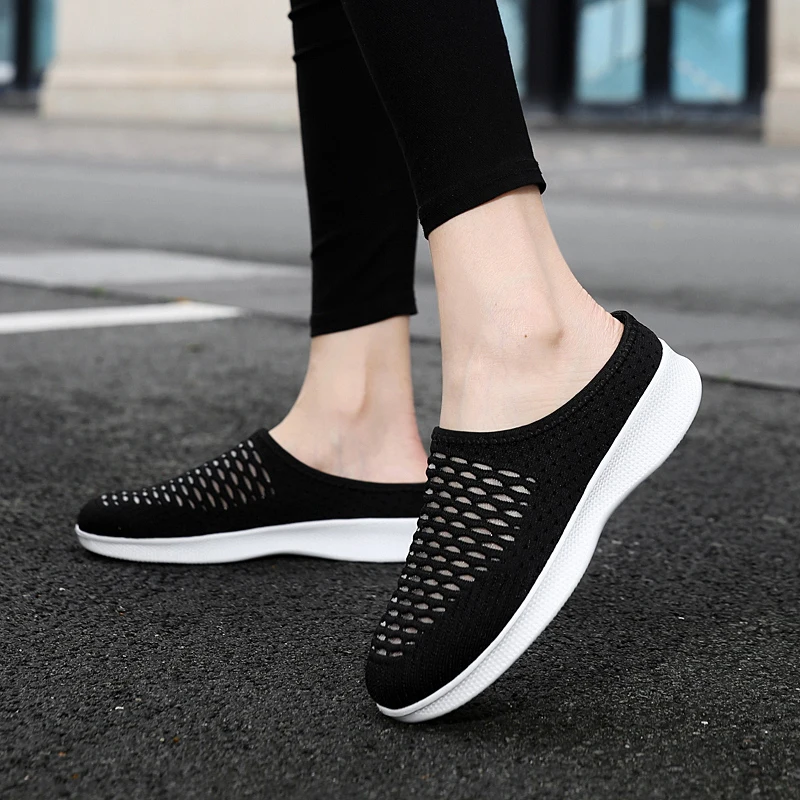 Women's Shoes Summer Flat Slipper Breathable Mesh Casual Sneakers Hollow Soft Sole Single Shoe for Women Zapatillas De Hombre